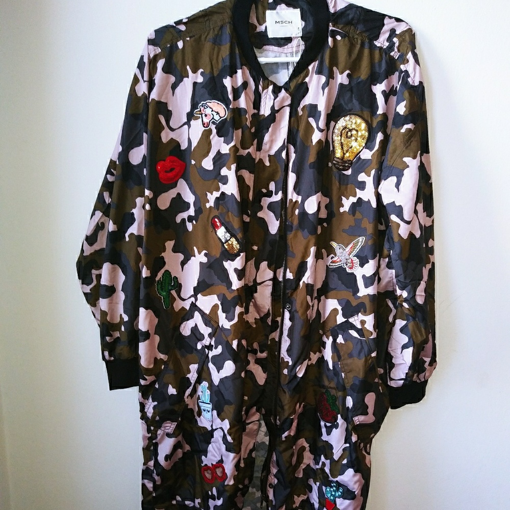 Women's Camouflage/ Camo Longline Jacket, OVERSIZE
